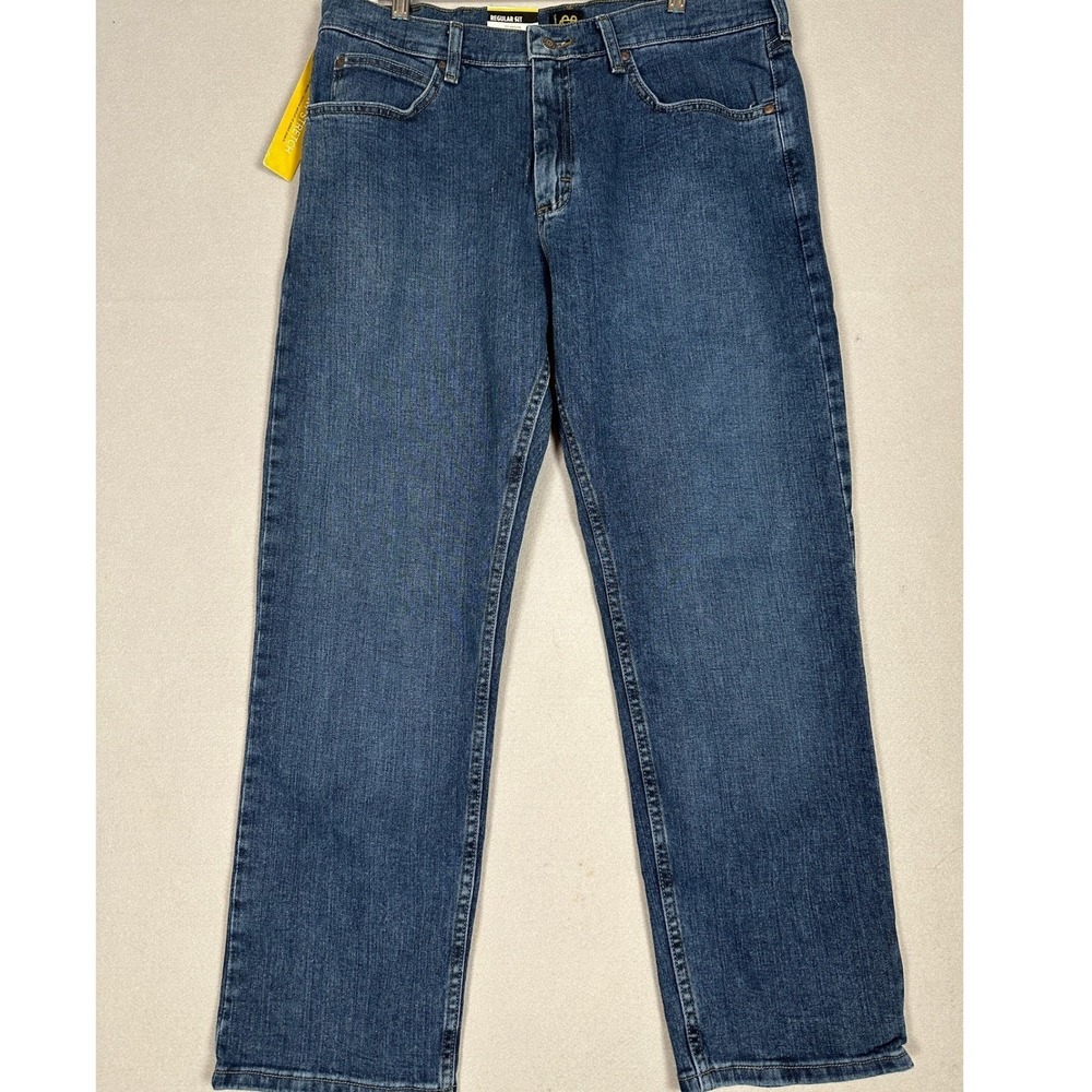 NEW Lee Jeans Mens 36X29 Patriot Blue Regular Fit Straight Leg Stretch Denim